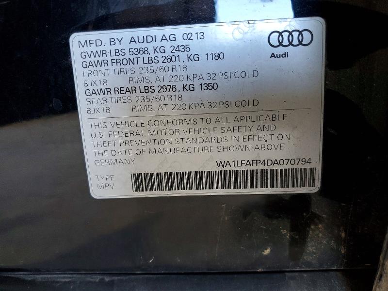 Aukcja sprzedaży 2013 Audi Q5, vin: WA1LFAFP4DA070794, numer aukcji: 66989636