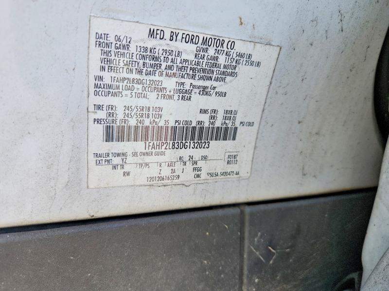 65498746 :رقم المزاد ، 1FAHP2L83DG132023 vin ، 2013 Ford Taurus مزاد بيع