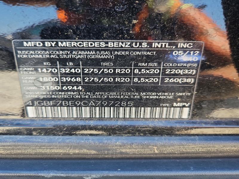 Aukcja sprzedaży 2012 Mercedes-benz Gl, vin: 4JGBF7BE9CA797285, numer aukcji: 66040026