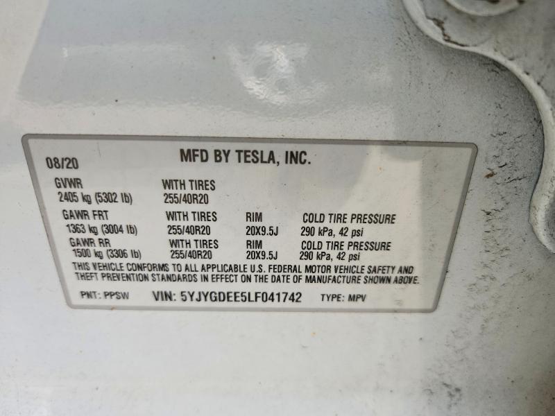 Продаж на аукціоні авто 2020 Tesla Model Y, vin: 5YJYGDEE5LF041742, номер лоту: 65285246