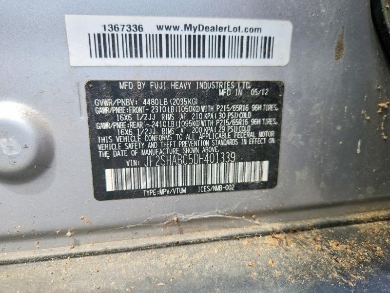 Aukcja sprzedaży 2013 Subaru Forester, vin: JF2SHABC5DH401339, numer aukcji: 66111226