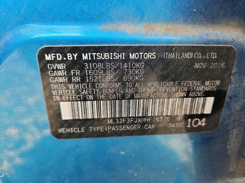 Продажа на аукционе авто 2017 Mitsubishi Mirage, vin: ML32F3FJXHHF16376, номер лота: 64750606