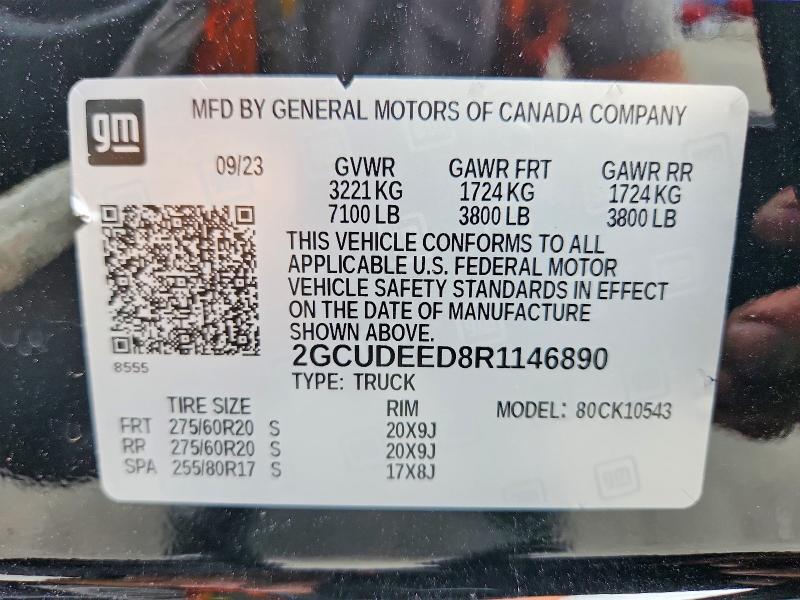 Продажа на аукционе авто 2024 Chevrolet Silverado, vin: 2GCUDEED8R1146890, номер лота: 63924796