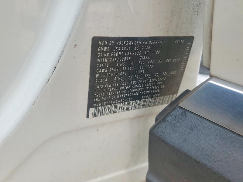 Aukcja sprzedaży 2016 Volkswagen Tiguan, vin: WVGAV7AX0GW602250, numer aukcji: 63716446