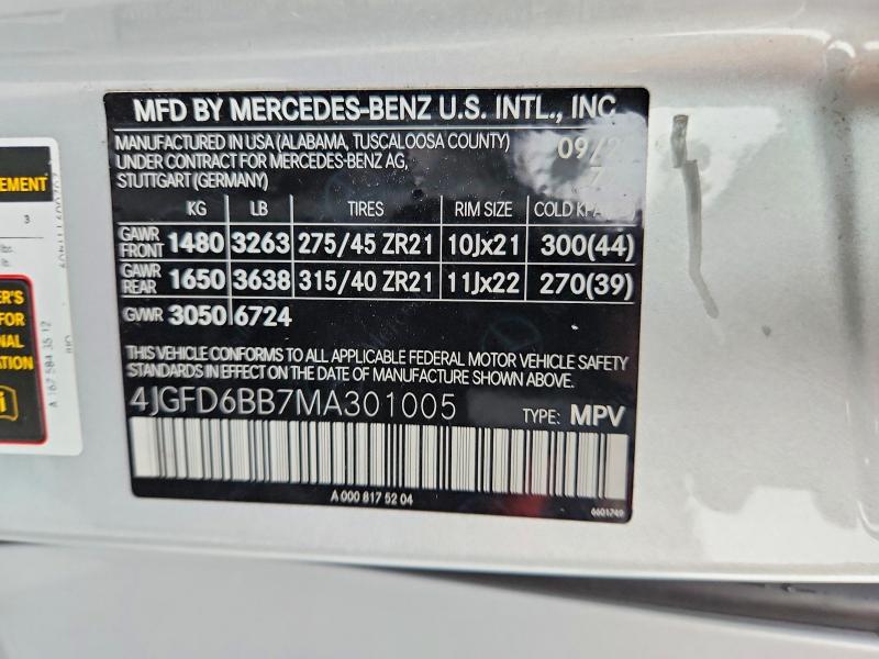 Aukcja sprzedaży 2021 Mercedes-benz Gle Coupe, vin: 4JGFD6BB7MA301005, numer aukcji: 63501716