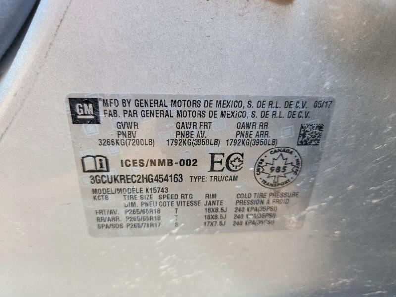 Продажа на аукционе авто 2017 Chevrolet Silverado, vin: 3GCUKREC2HG454163, номер лота: 63692206