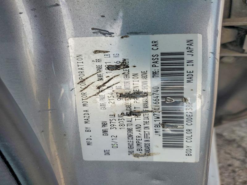 63683276 :رقم المزاد ، JM1BL1W73C1664740 vin ، 2012 Mazda 3 مزاد بيع