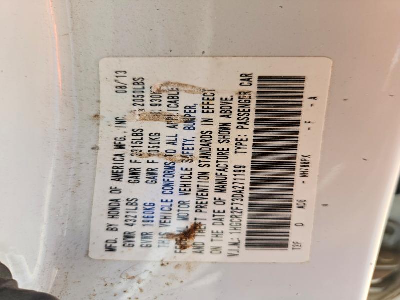 2013 Honda Accord მანქანა იყიდება აუქციონზე, vin: 1HGCR2F73DA271199, აუქციონის ნომერი: 64764146