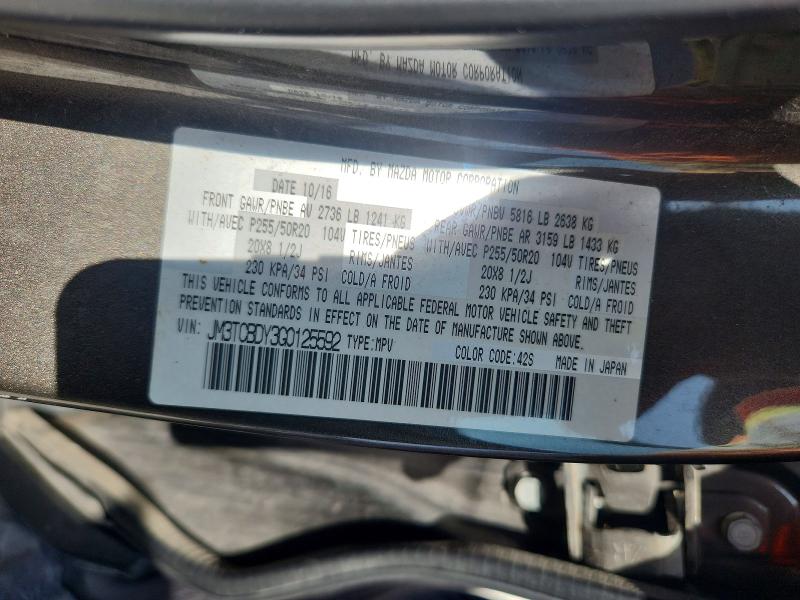 Продажа на аукционе авто 2016 Mazda Cx-9, vin: JM3TCBDY3G0125592, номер лота: 64002086