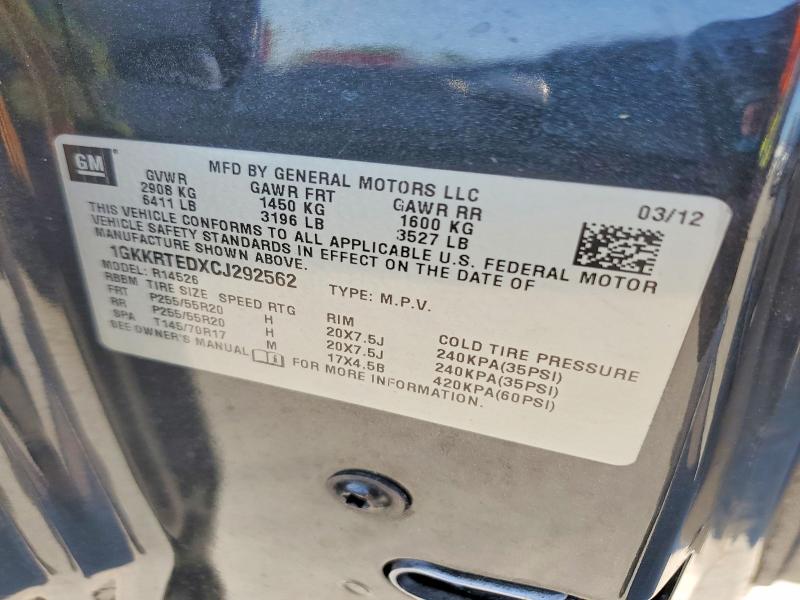 Продажа на аукционе авто 2012 Gmc Acadia, vin: 1GKKRTEDXCJ292562, номер лота: 64853046