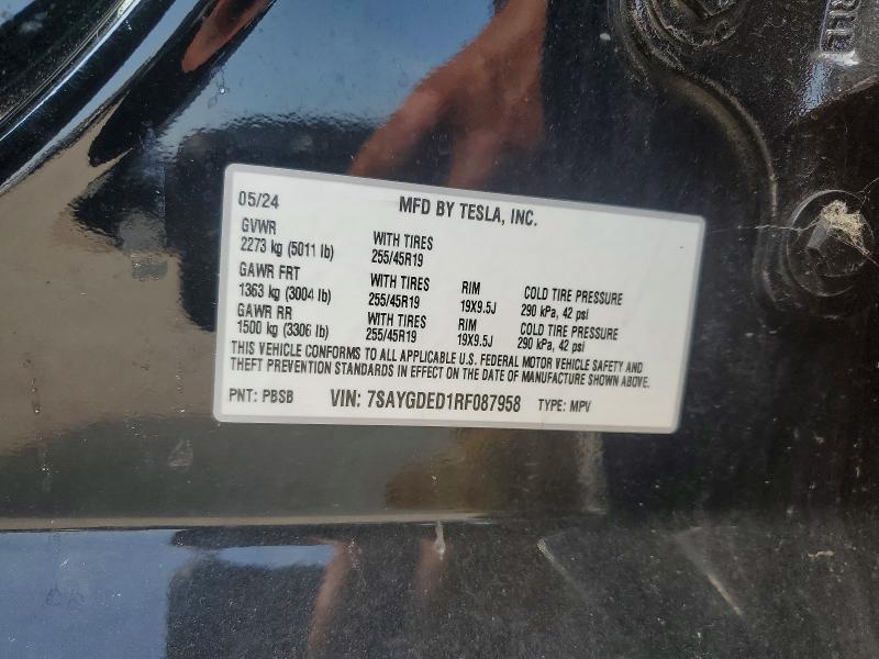 Aukcja sprzedaży 2024 Tesla Model Y, vin: 7SAYGDED1RF087958, numer aukcji: 64192286