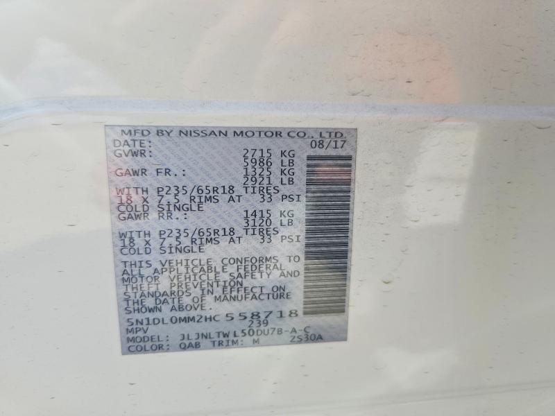 2017 Infiniti Qx60 მანქანა იყიდება აუქციონზე, vin: 5N1DL0MM2HC558718, აუქციონის ნომერი: 65524356