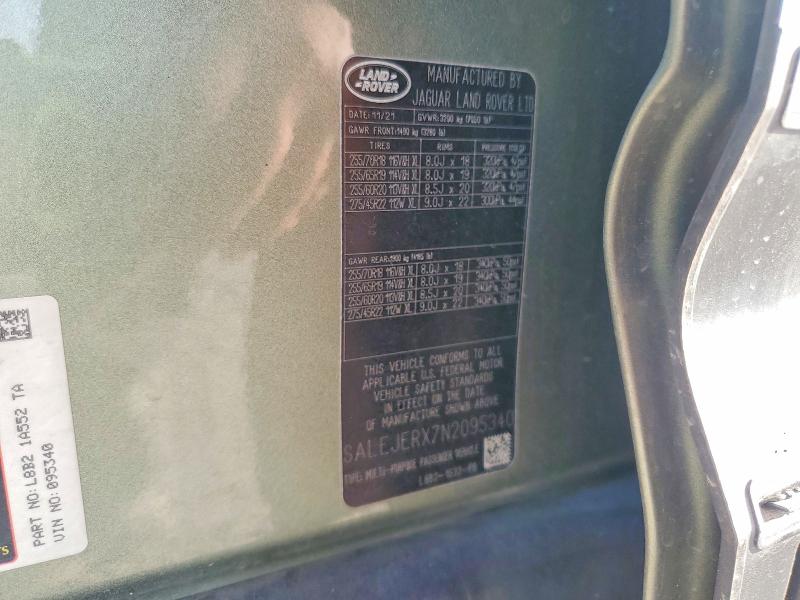 Aukcja sprzedaży 2022 Land Rover Defender, vin: SALEJERX7N2095340, numer aukcji: 65878656