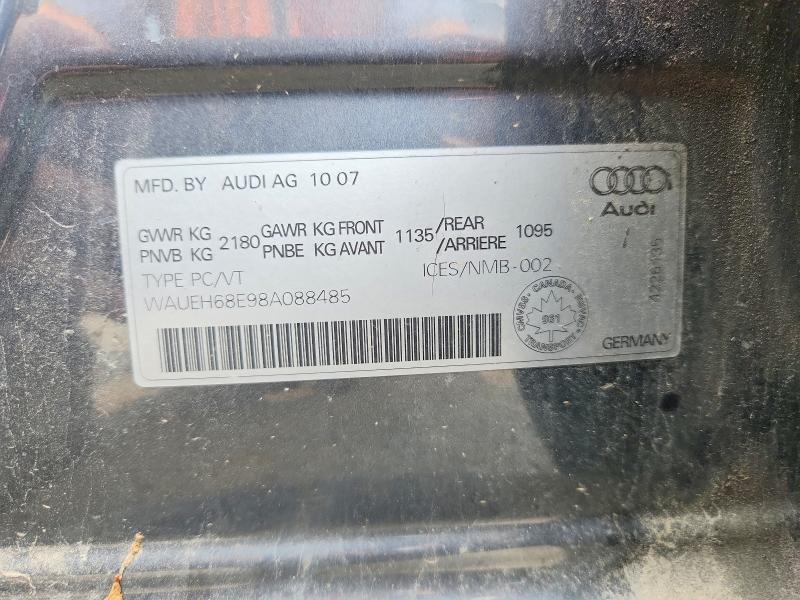 Aukcja sprzedaży 2008 Audi A4, vin: WAUEH68E98A088485, numer aukcji: 64255526