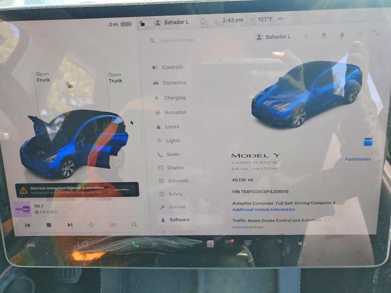 2023 Tesla Model Y მანქანა იყიდება აუქციონზე, vin: 7SAYGDEE8PA208018, აუქციონის ნომერი: 65919606