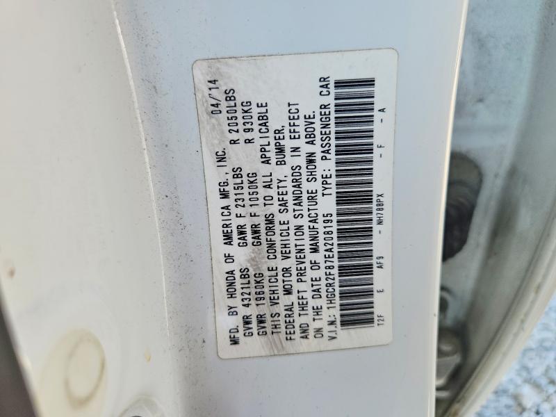 Aukcja sprzedaży 2014 Honda Accord, vin: 1HGCR2F87EA208195, numer aukcji: 65381636