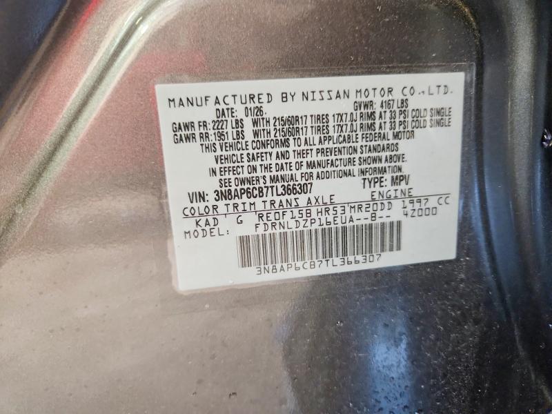 63532676 :رقم المزاد ، 3N8AP6CB7TL366307 vin ، 2026 Nissan Kicks مزاد بيع