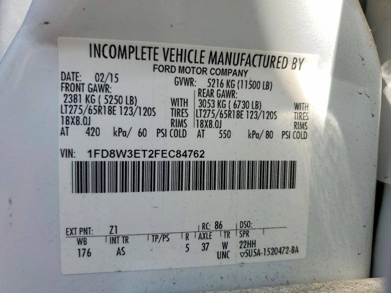 2015 Ford F350 მანქანა იყიდება აუქციონზე, vin: 1FD8W3ET2FEC84762, აუქციონის ნომერი: 66247886