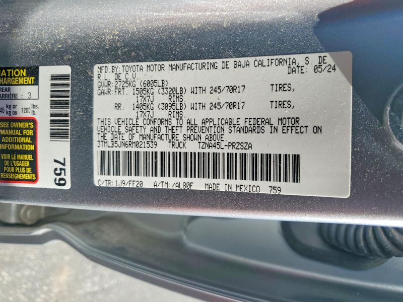 2024 Toyota Tacoma მანქანა იყიდება აუქციონზე, vin: 3TMLB5JN6RM021539, აუქციონის ნომერი: 65680736