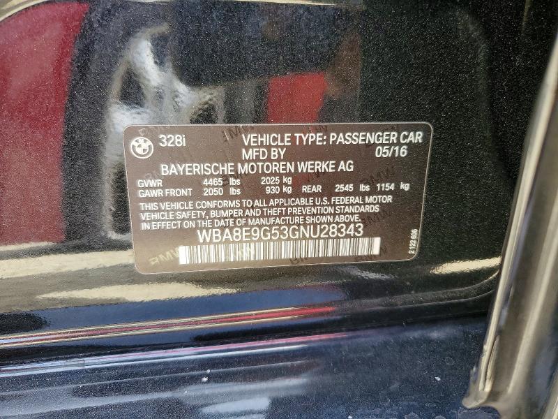 Aukcja sprzedaży 2016 Bmw 328, vin: WBA8E9G53GNU28343, numer aukcji: 66042236