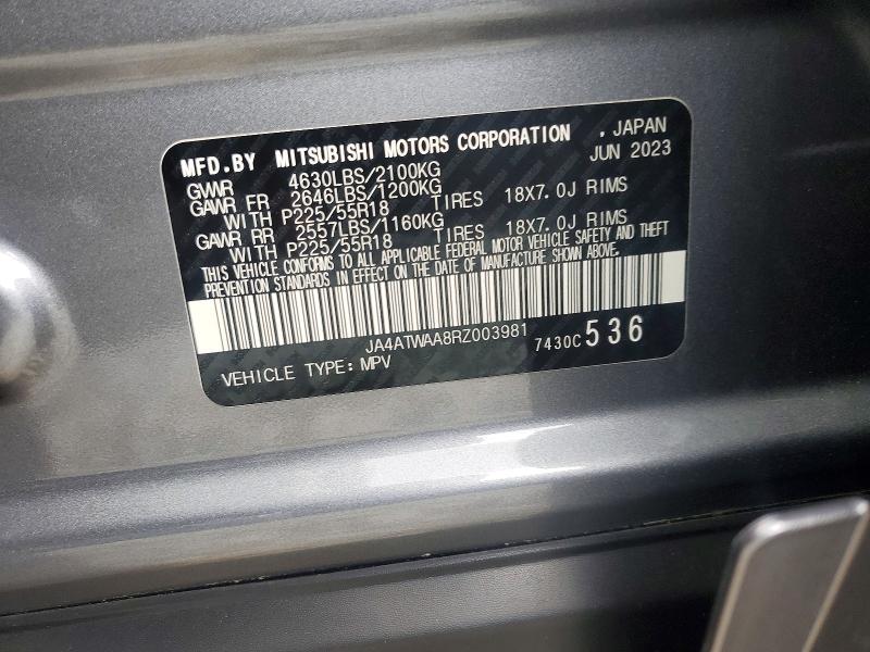 Aukcja sprzedaży 2024 Mitsubishi Eclipse Cross, vin: JA4ATWAA8RZ003981, numer aukcji: 67083426