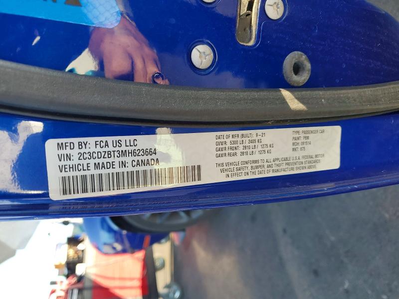 Auction sale of the 2021 Dodge Challenger, vin: 2C3CDZBT3MH623664, lot number: 66258546