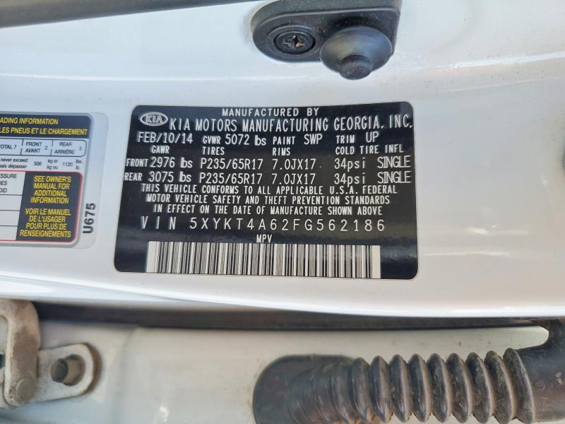 Aukcja sprzedaży 2015 Kia Sorento, vin: 5XYKT4A62FG562186, numer aukcji: 63699706