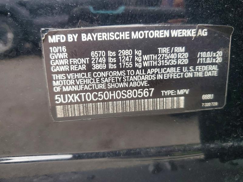 Продаж на аукціоні авто 2017 Bmw X5, vin: 5UXKT0C50H0S80567, номер лоту: 63779296
