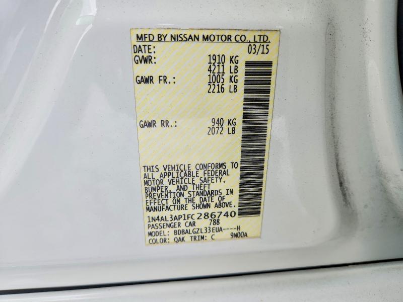 Aukcja sprzedaży 2015 Nissan Altima, vin: 1N4AL3AP1FC286740, numer aukcji: 66029196