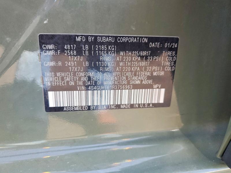 Aukcja sprzedaży 2024 Subaru Crosstrek, vin: 4S4GUHT61R3756963, numer aukcji: 64319426