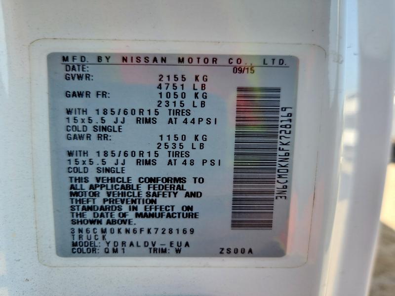 Продаж на аукціоні авто 2015 Nissan Nv200, vin: 3N6CM0KN6FK728169, номер лоту: 65588756