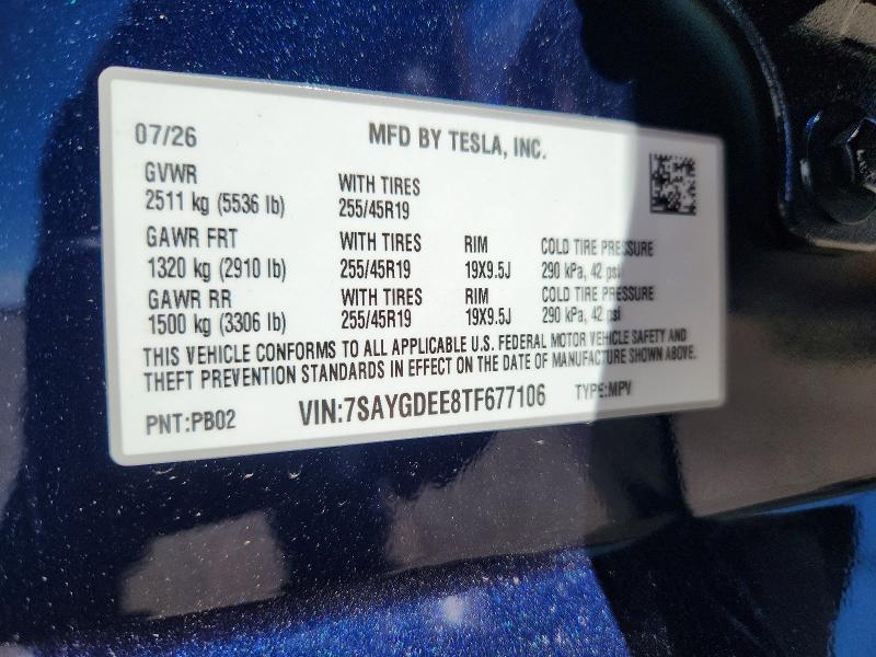 Aukcja sprzedaży 2026 Tesla Model Y, vin: 7SAYGDEE8TF677106, numer aukcji: 66039126