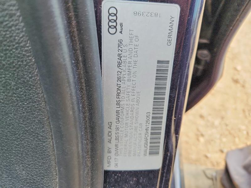 2017 Audi A6 მანქანა იყიდება აუქციონზე, vin: WAUG8AFC5HN125053, აუქციონის ნომერი: 65469046