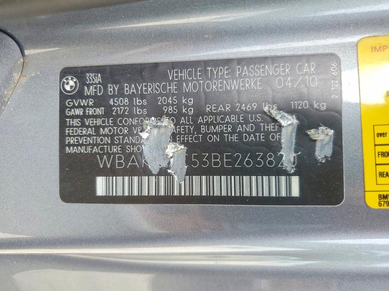 Aukcja sprzedaży 2011 Bmw 335, vin: WBAKG7C53BE263820, numer aukcji: 66778376