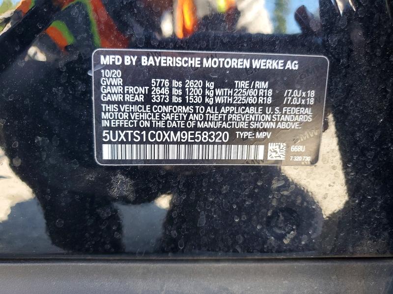 65392536 :رقم المزاد ، 5UXTS1C0XM9E58320 vin ، 2021 Bmw X3 مزاد بيع