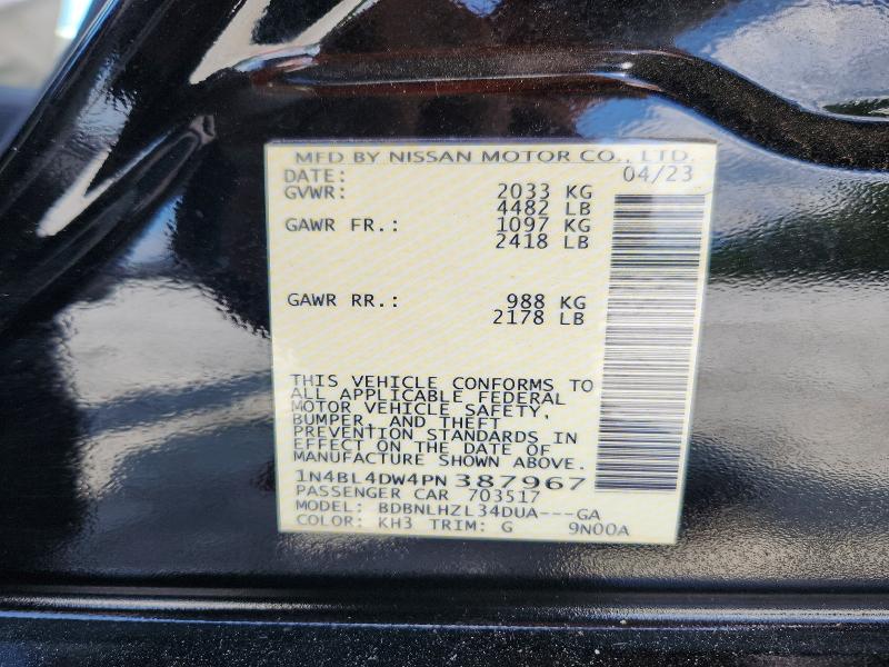 Продажа на аукционе авто 2023 Nissan Altima, vin: 1N4BL4DW4PN387967, номер лота: 65114366