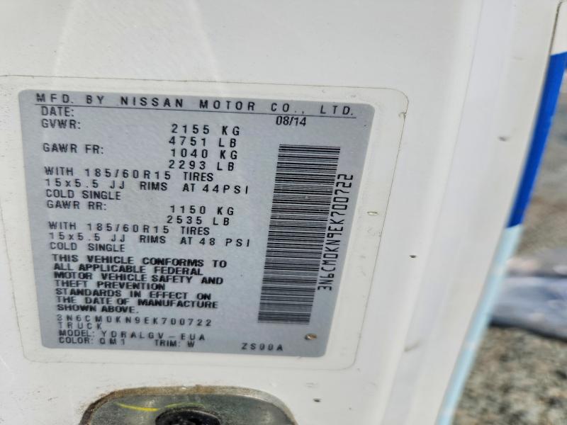 Aukcja sprzedaży 2014 Nissan Nv200, vin: 3N6CM0KN9EK700722, numer aukcji: 64778686