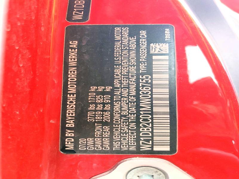 Продажа на аукционе авто 2021 Toyota Gr Supra, vin: WZ1DB2C01MW036755, номер лота: 64315486