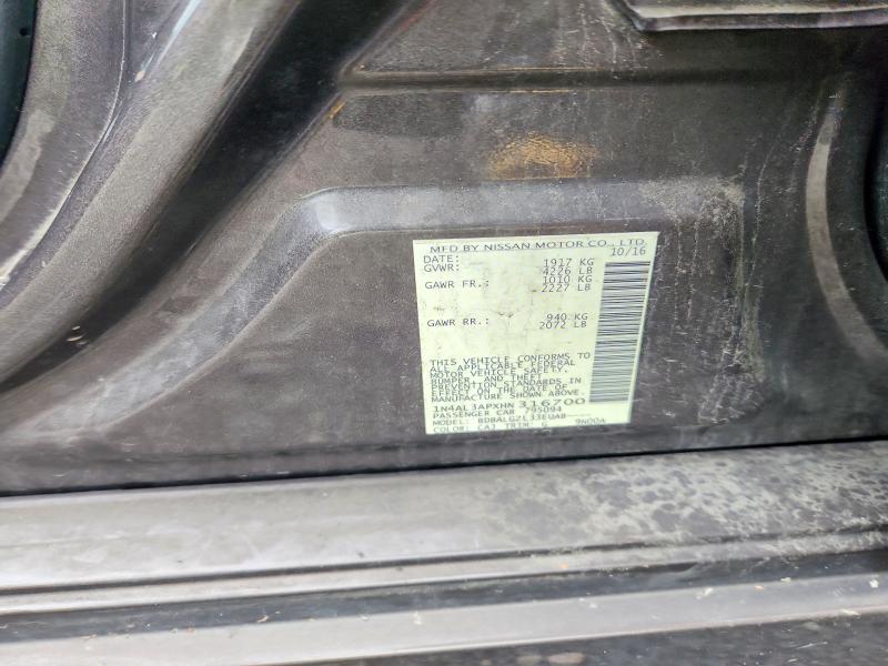 2017 Nissan Altima მანქანა იყიდება აუქციონზე, vin: 1N4AL3APXHN316700, აუქციონის ნომერი: 63833796