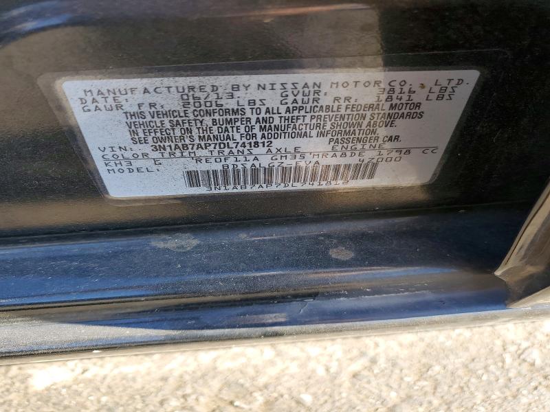 2013 Nissan Sentra მანქანა იყიდება აუქციონზე, vin: 3N1AB7AP7DL741812, აუქციონის ნომერი: 63698546