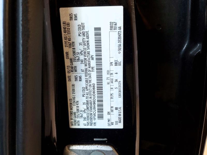 Продаж на аукціоні авто 2013 Ford Escape, vin: 1FMCU9H96DUD80660, номер лоту: 64788216