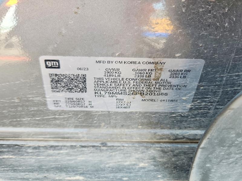 2023 Chevrolet Trailblazer მანქანა იყიდება აუქციონზე, vin: KL79MMS26PB201866, აუქციონის ნომერი: 64023296