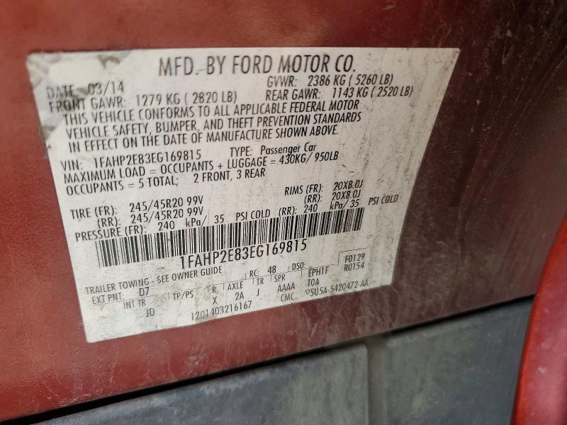 65021286 :رقم المزاد ، 1FAHP2E83EG169815 vin ، 2014 Ford Taurus مزاد بيع