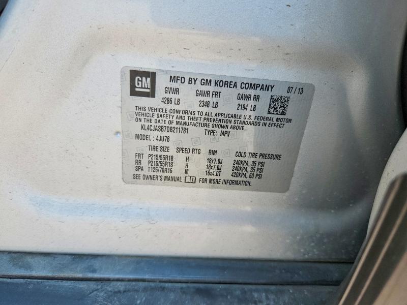 Продажа на аукционе авто 2013 Buick Encore, vin: KL4CJASB7DB211781, номер лота: 63932736