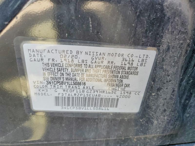 66266176 :رقم المزاد ، 3N1CP5BV1LL508616 vin ، 2020 Nissan Kicks مزاد بيع