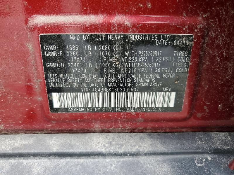 Aukcja sprzedaży 2013 Subaru Outback, vin: 4S4BRBKC6D3309537, numer aukcji: 64539616