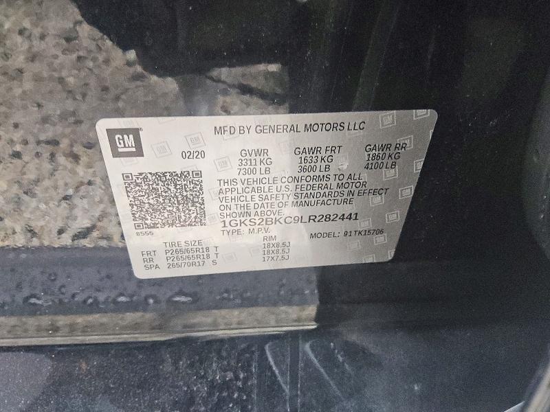Aukcja sprzedaży 2020 Gmc Yukon, vin: 1GKS2BKC9LR282441, numer aukcji: 62143386
