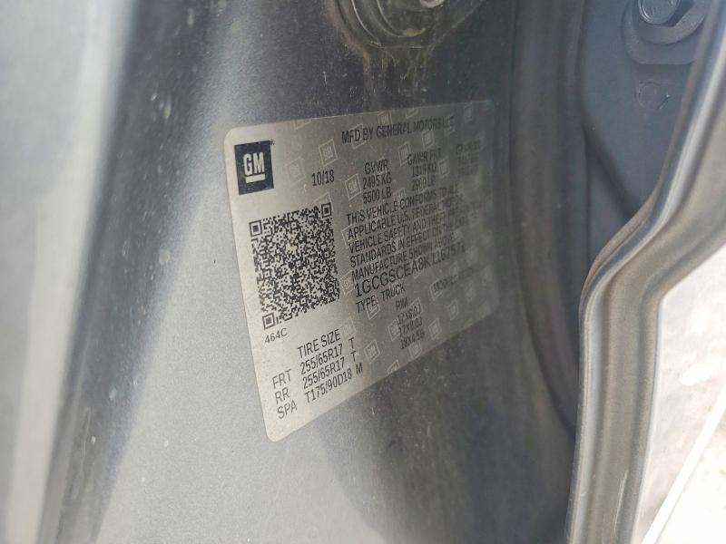 Aukcja sprzedaży 2019 Chevrolet Colorado, vin: 1GCGSCEA8K1167571, numer aukcji: 63297726