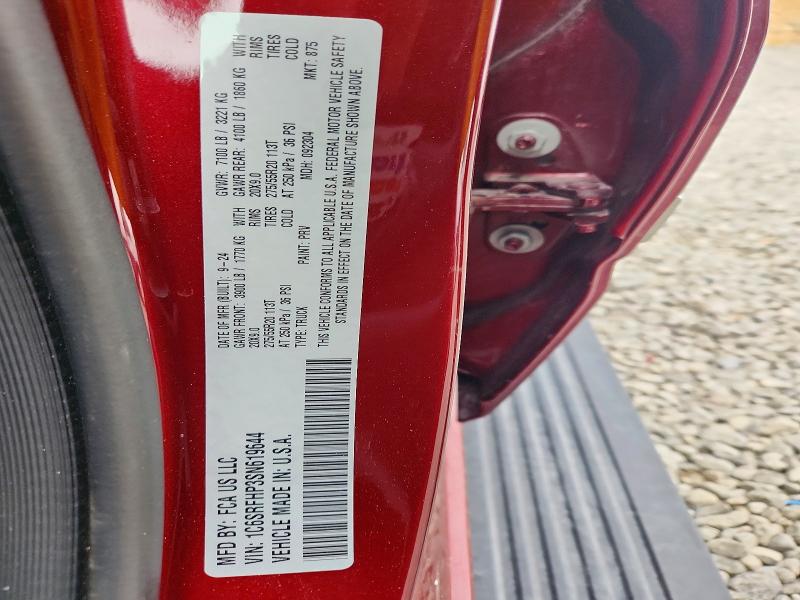 Aukcja sprzedaży 2025 Ram 1500, vin: 1C6SRFHP3SN619644, numer aukcji: 65792516