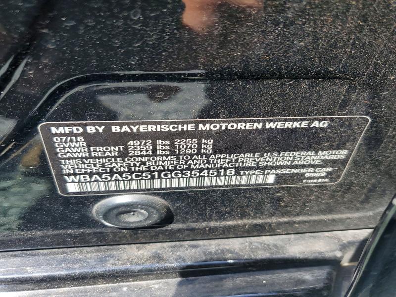 65511066 :رقم المزاد ، WBA5A5C51GG354518 vin ، 2016 Bmw 528 مزاد بيع